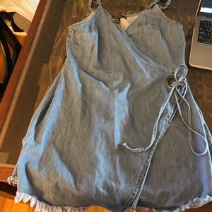 DENIM WRAP DRESS